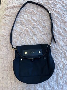 Marc Jacobs Black Nylon Crossbody with Gold-Tone Hardware